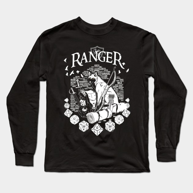 RPG Class Series: Ranger - White Version Long Sleeve T-Shirt by Milmino